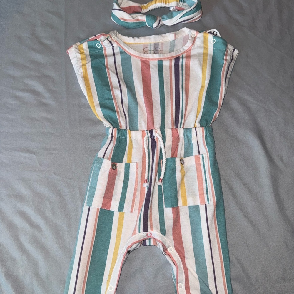 Striped Kids Jumpsuit with Multicolor Design